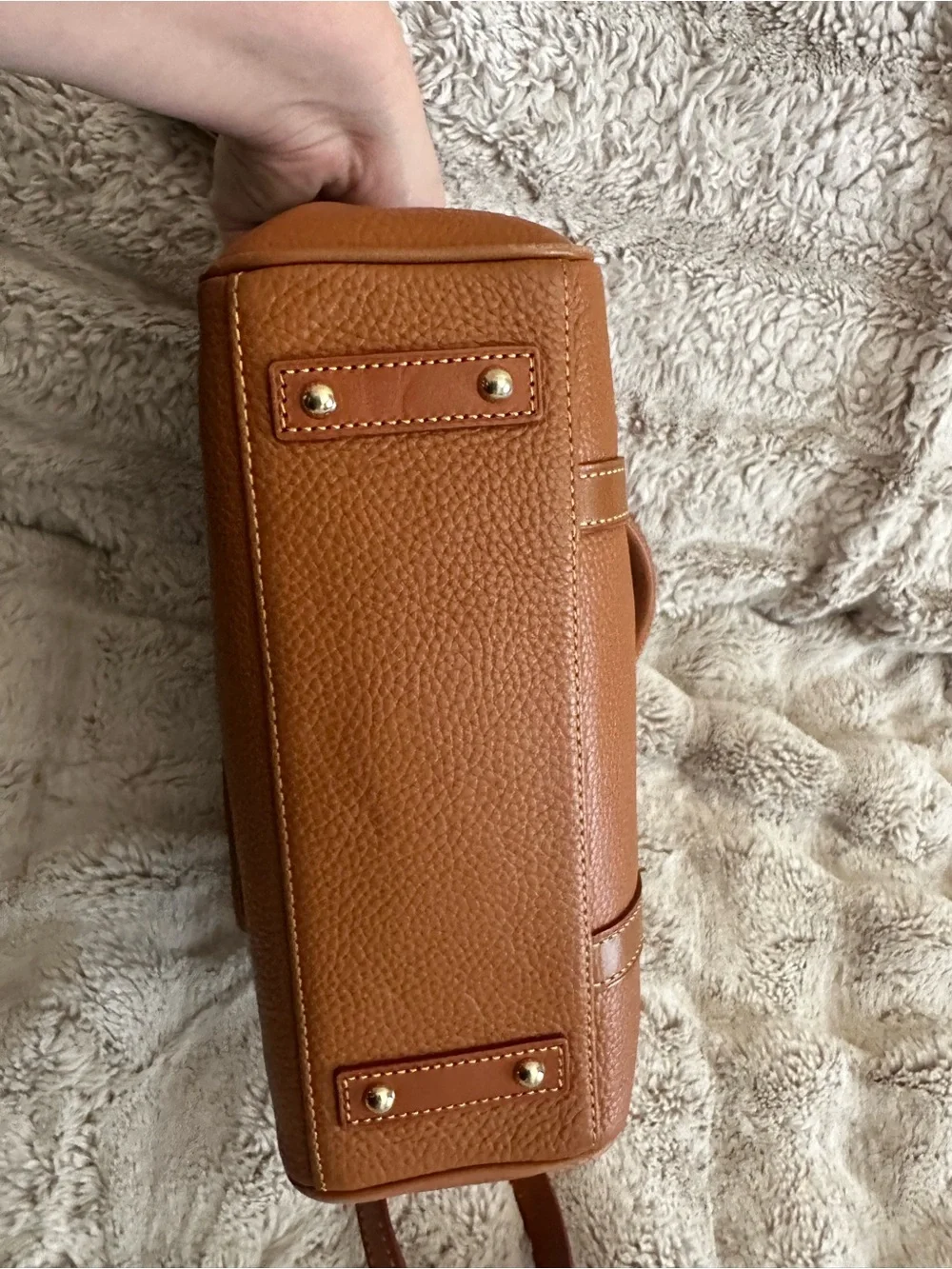 Dooney & Bourke Brown Tan Leather Satchel - Chestnut Brown